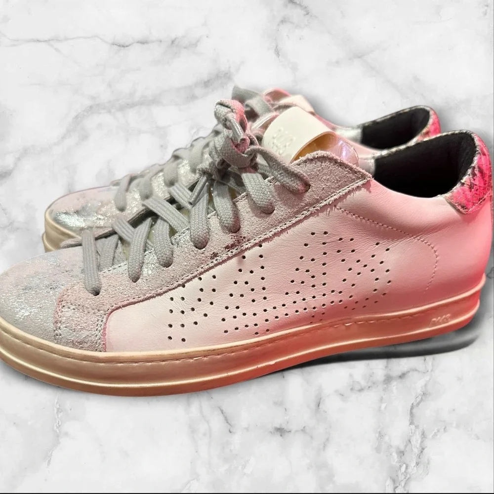 P448 NIB Women's White Leather Sneakers EU 36/ US 6